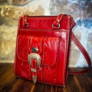 Vintage American West tooled leather purse